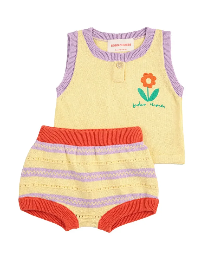 BOBO CHOSES Bobo wählt "Blumen" -Pop und Shorts Set aus Yellow