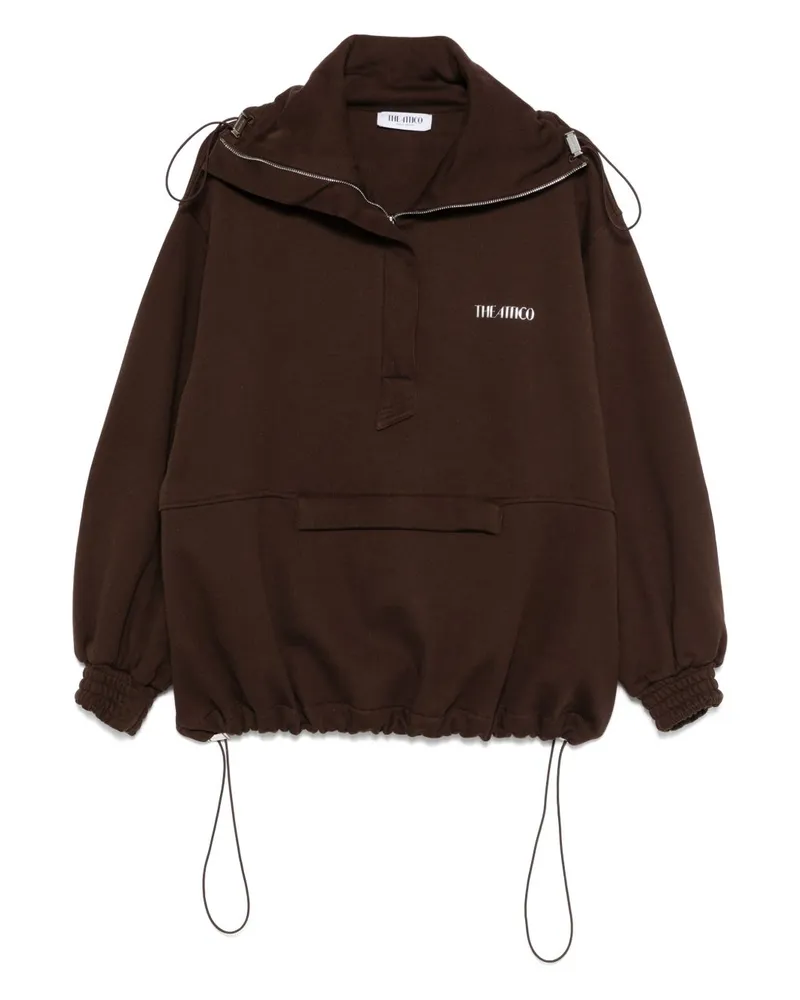 ATTICO Das Attico Logo Cotton Sweatshirt Brown
