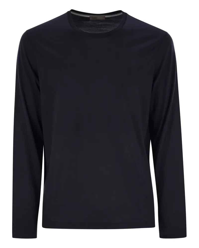 Herno Wolltrikot -T -Shirt Navy
