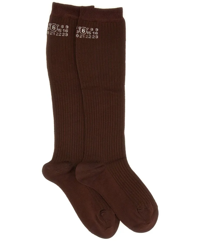 Maison Margiela High Socken Brown