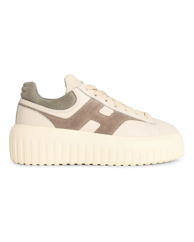 Hogan Beigefarbene Lear-Sneaker „H Stripes“ von Beige