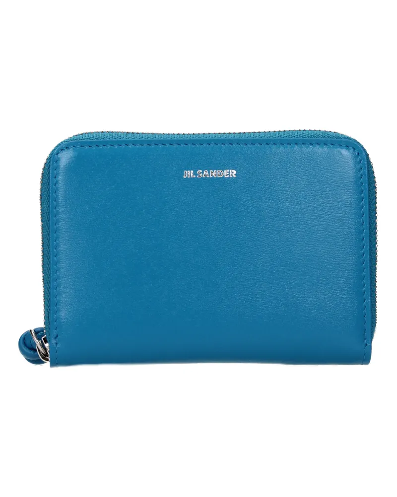 Jil Sander Damens Geldbörsen Blau/Laguna-Leder -
