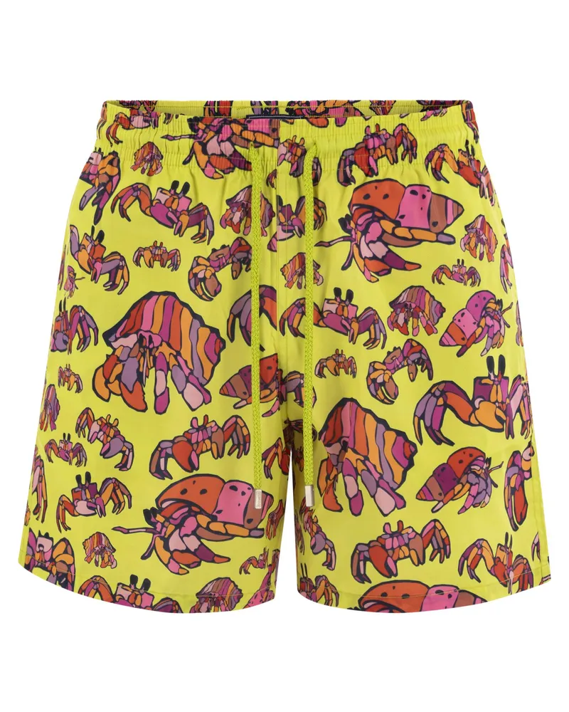 Vilebrequin Mahina gemusterte Strandshorts Yellow