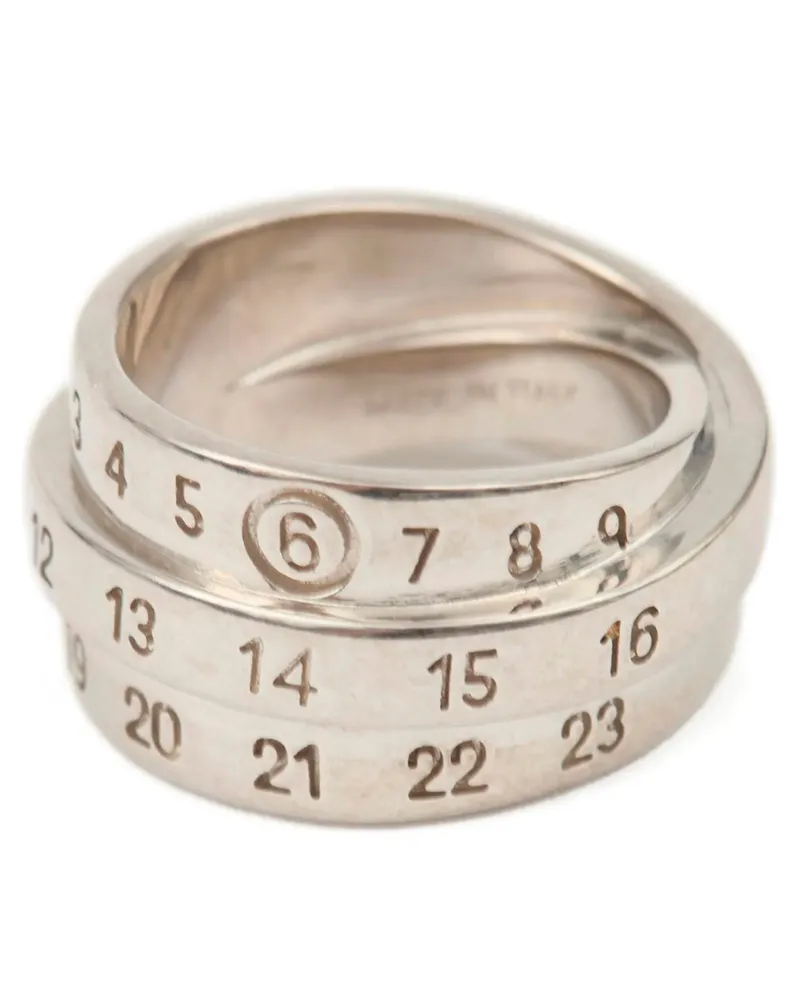 Maison Margiela Triple Logo' Ring Silver
