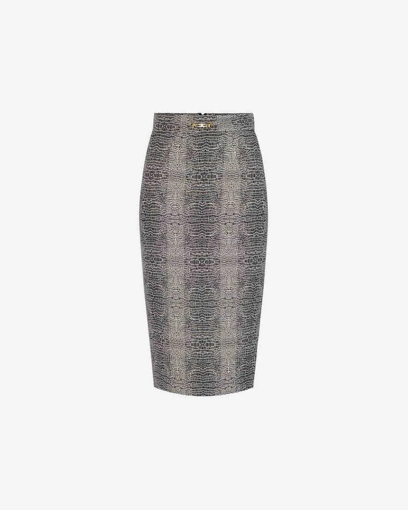 Elisabetta Franchi Python Druckrock Black