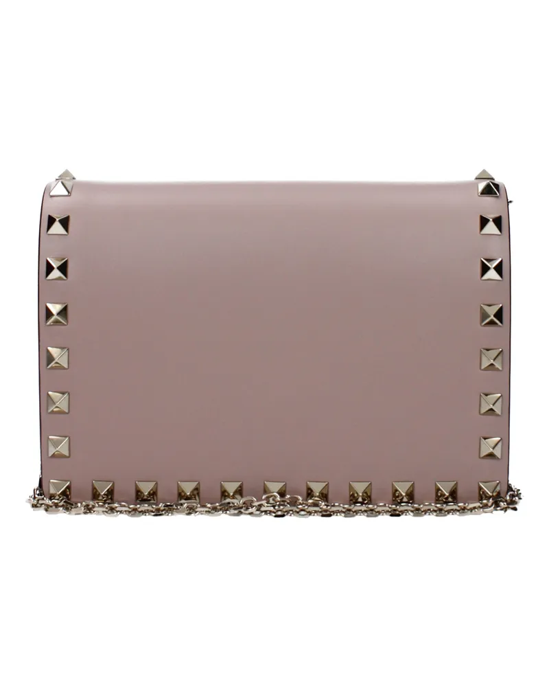 Valentino Garavani Damens Rockstud Umhängetasche aus rosa/staubrosa Leder -