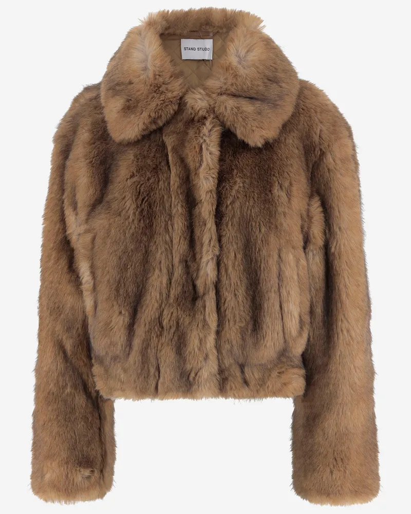 STAND Lena Kunstpelzjacke Brown