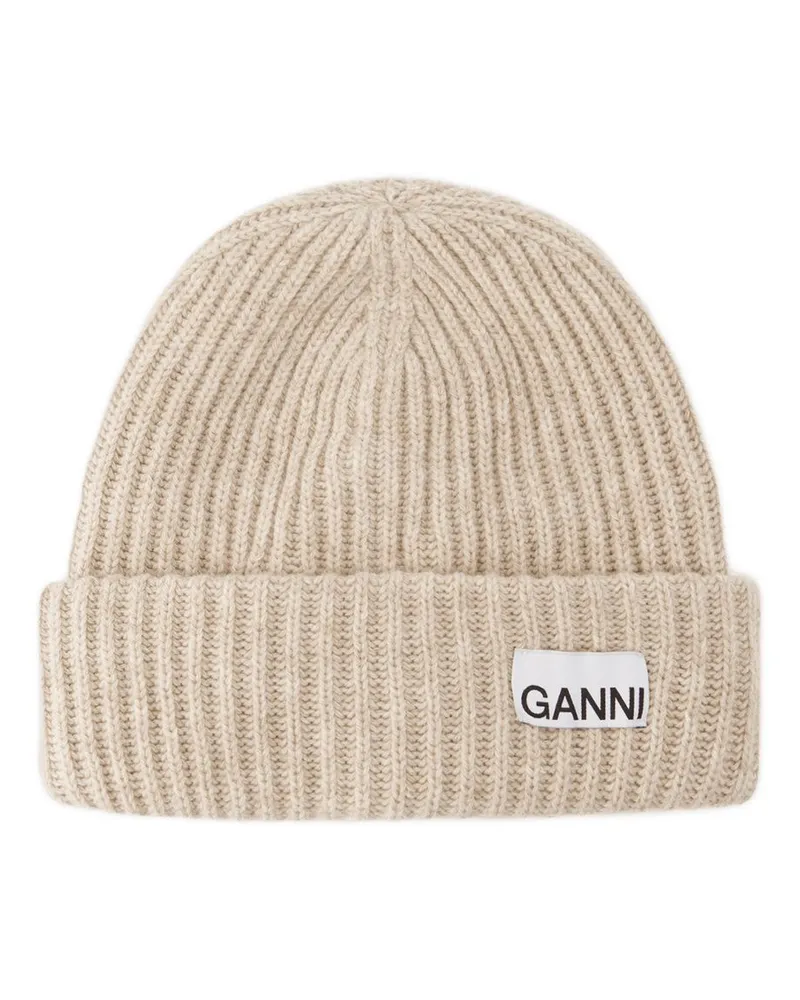 Ganni Mütze  Wool Beige Beige