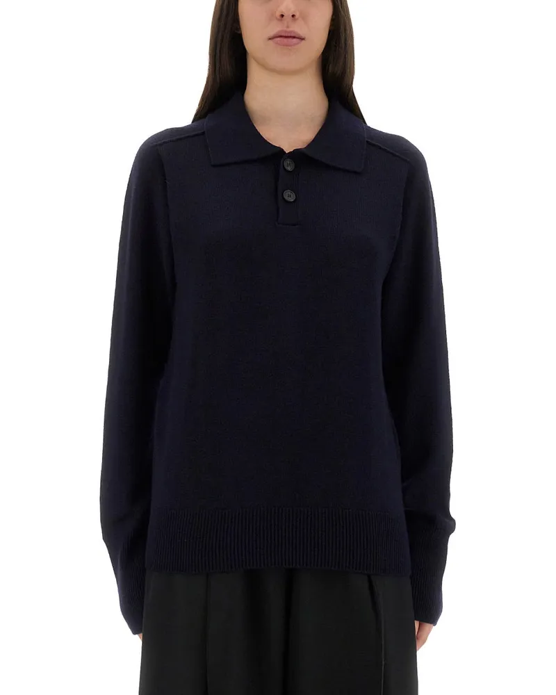 Studio Nicholson Inverness" Hemd mit Polokragen Blue