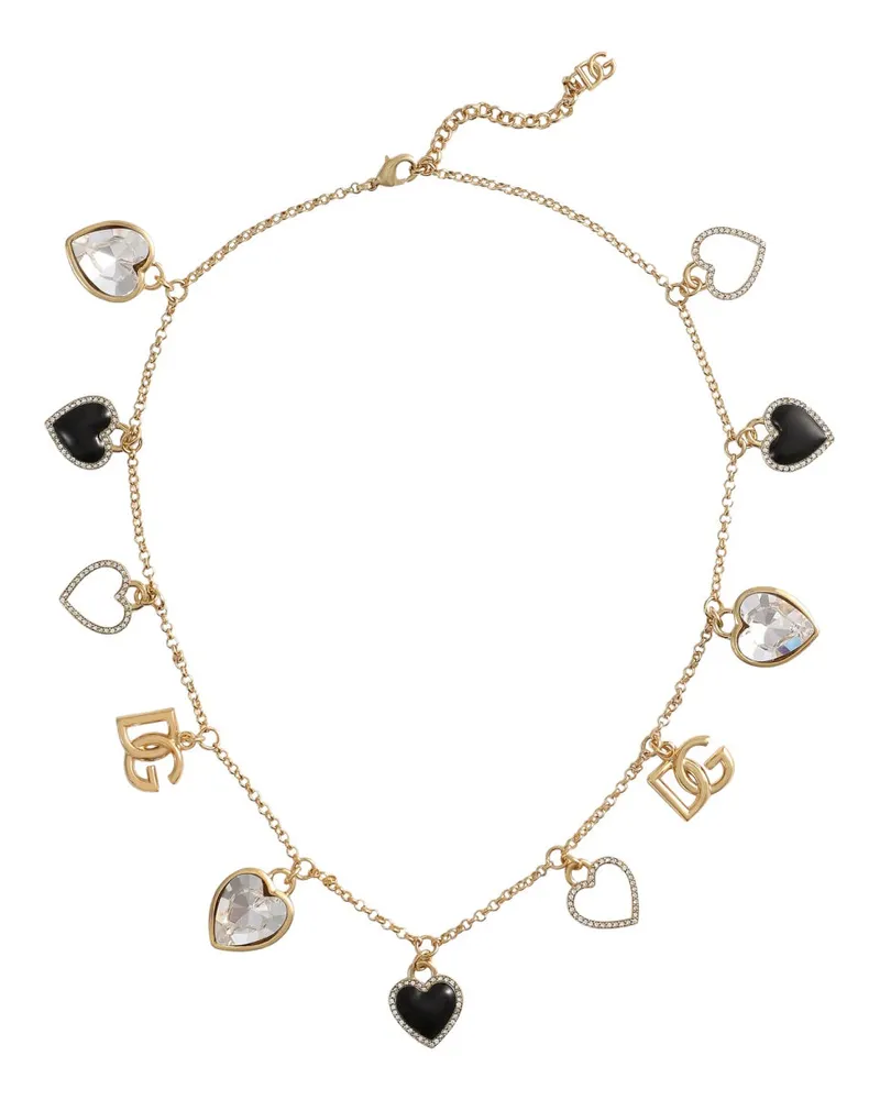Dolce & Gabbana Italienische Schneiderei" Halskette mit Herzen Gold