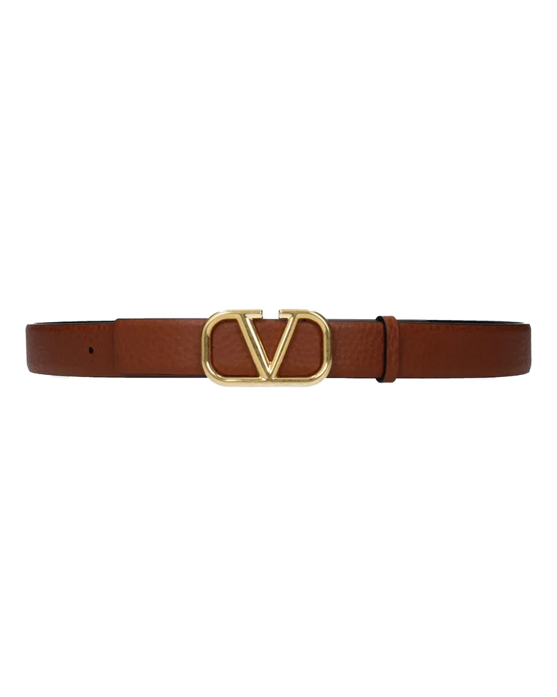 Valentino Garavani Herrens Gürtel Braun/Schwarzes Leder -