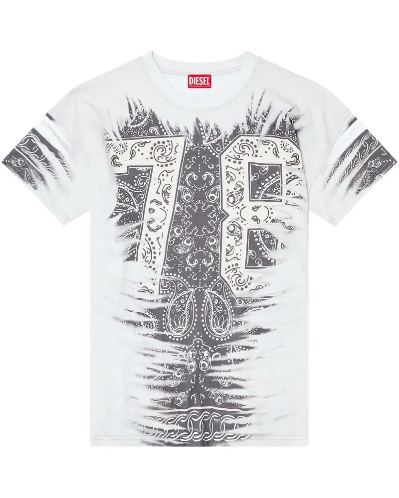 Diesel Bandana Print T -Shirt 72sa