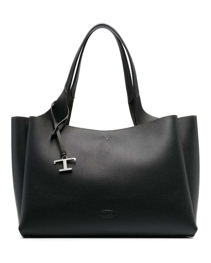TOD'S s Mittelgroße Leder -Einkaufstasche Black
