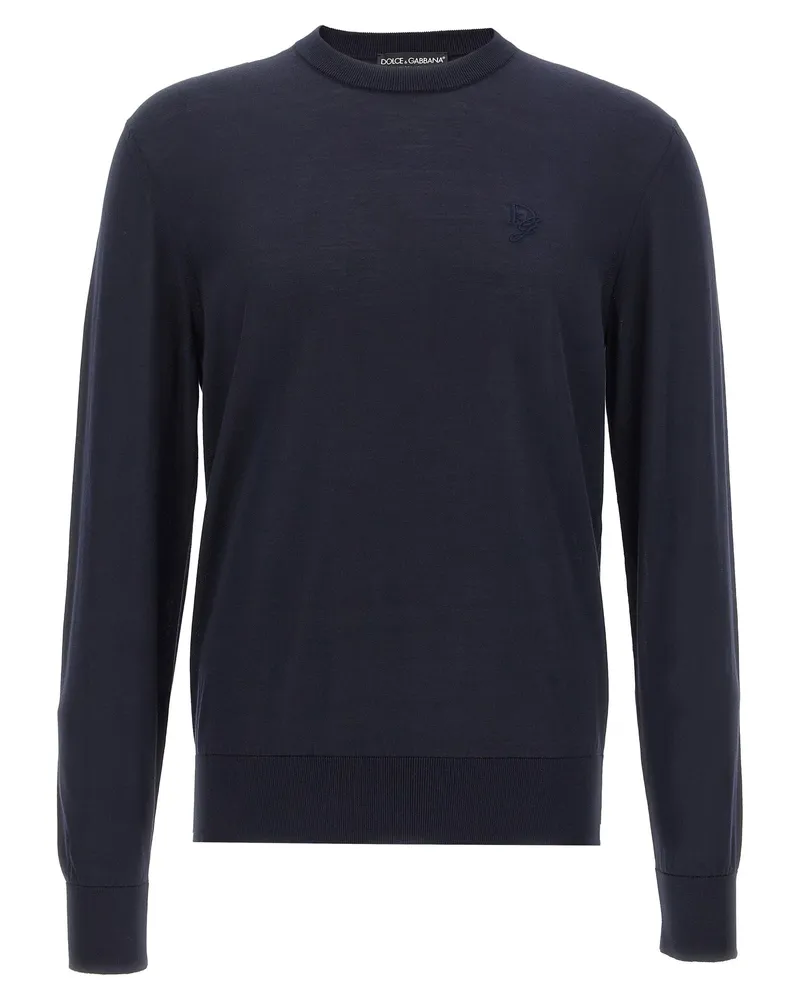 Dolce & Gabbana Logo Stickpullover Blue