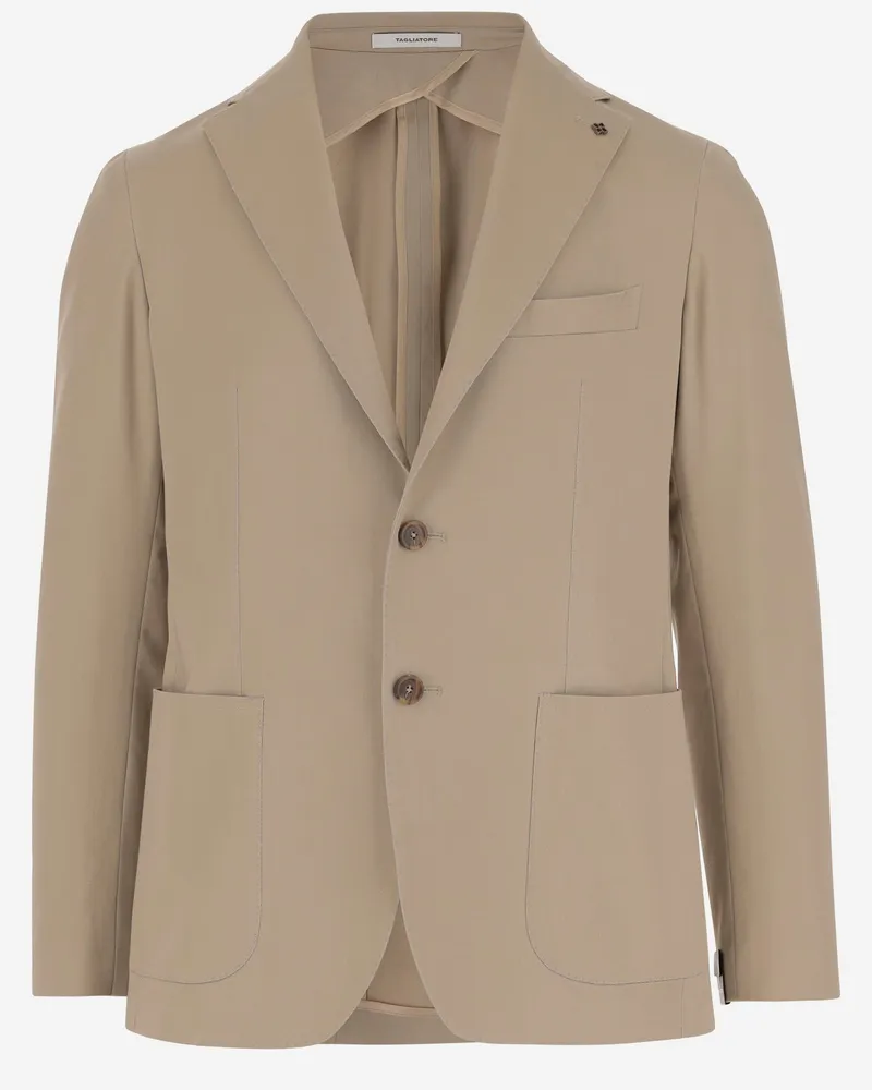 Tagliatore Stretch -Baumwolljacke Beige