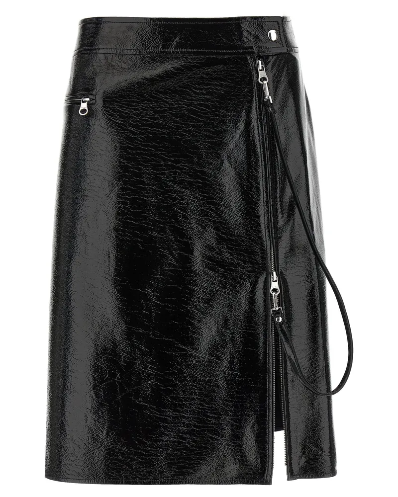 Courrèges Courreves 'Reißverschluss Vinyl' Rock Black