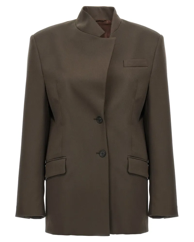 ATTICO Der Attico Maxi Schultergurt Blazer Brown
