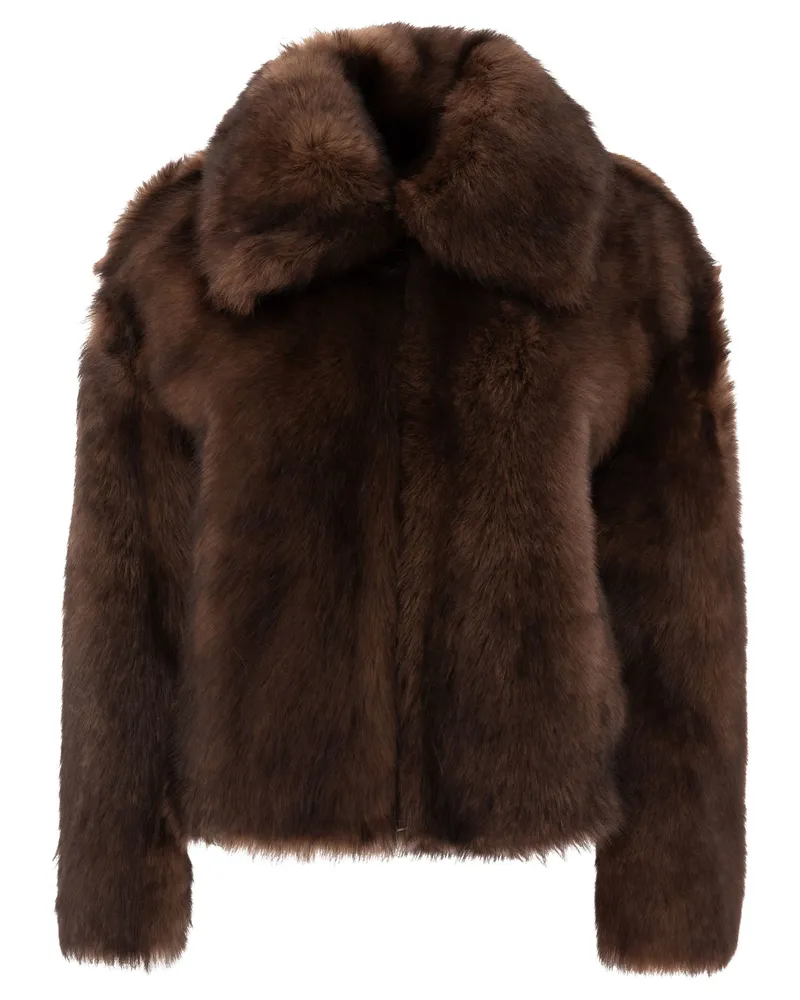 B&W B & W Shearling Mantel Brown