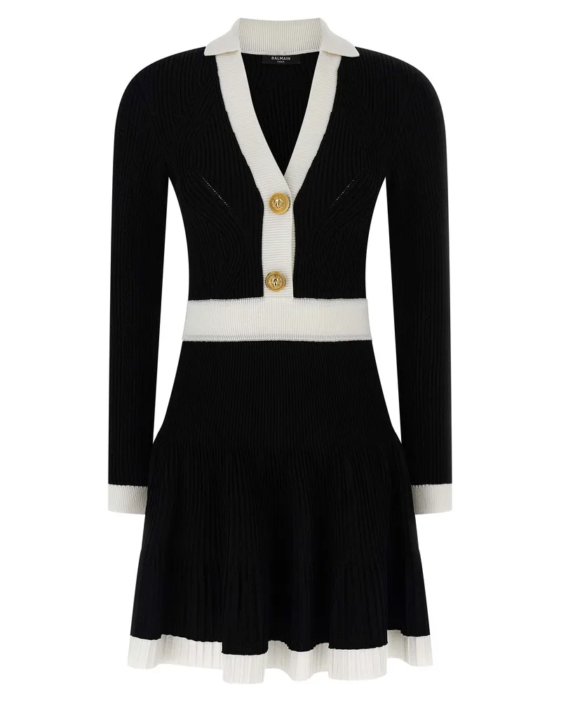 Balmain zwei Tonkleid White