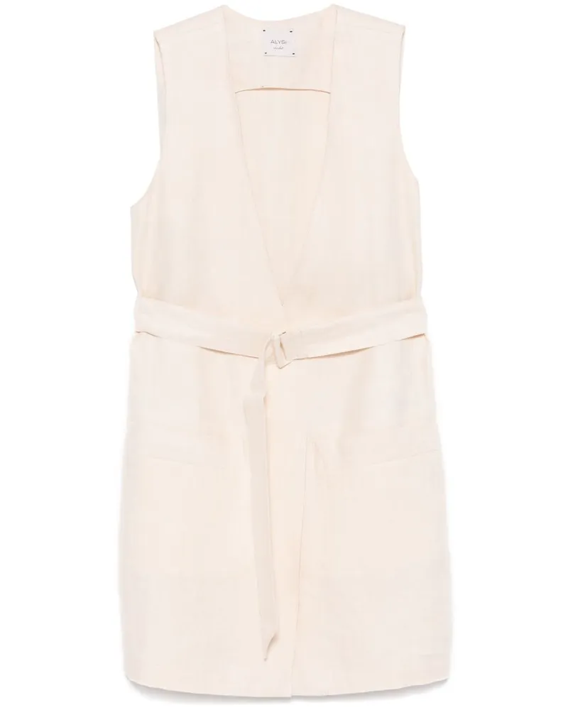 ALYSI Leinenweste Beige