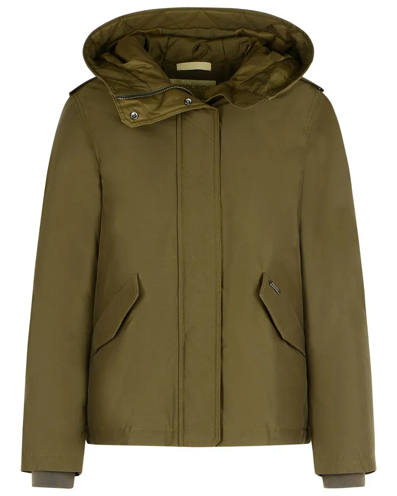 Woolrich Military' wattierte grüne Kapuzenjacke 'Ramar Cloth Green