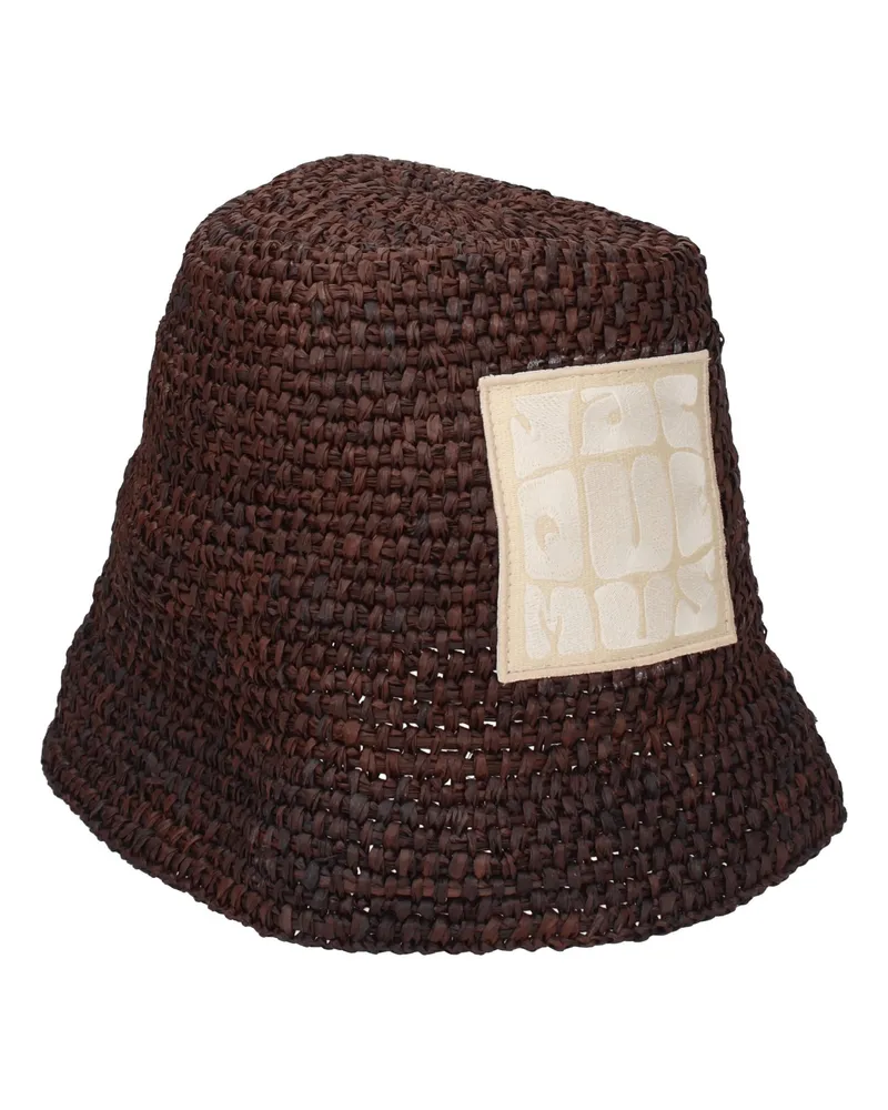 Jacquemus Herrens Hut Bast Braun/Moor's Kopf -