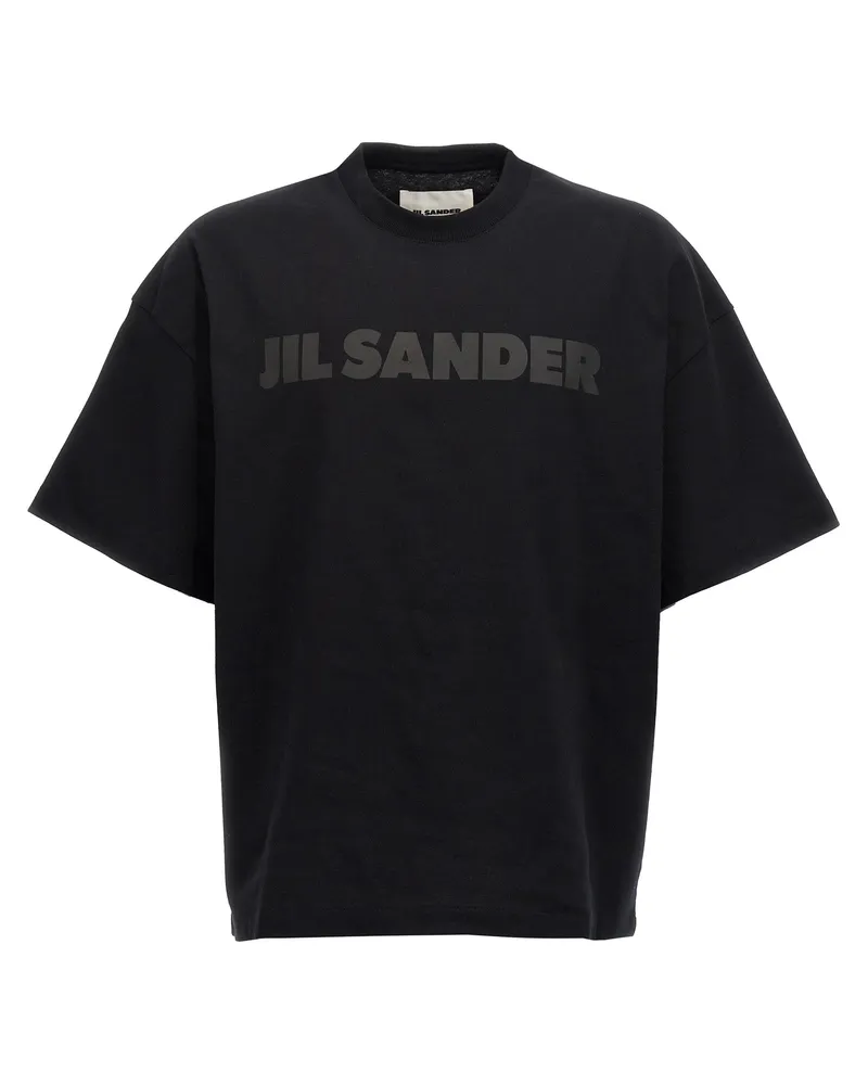 Jil Sander Logo Druck T -Shirt Black