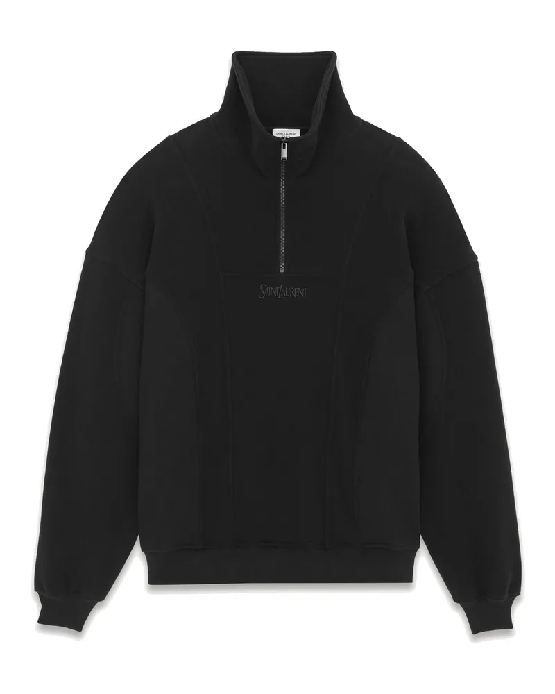 Saint Laurent Cotton Fleece Sweatshirt Black