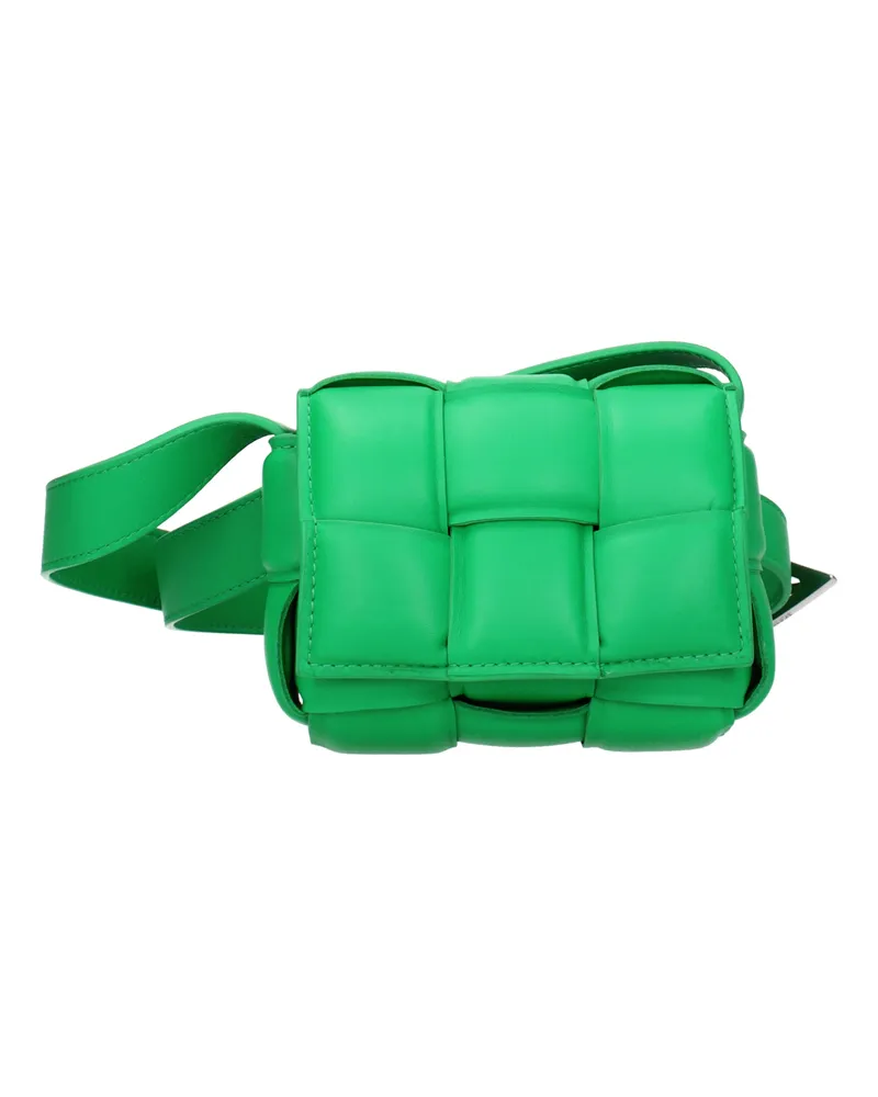 Bottega Veneta Cassette Umhängetaschen für Damen Grün/Papageienleder -