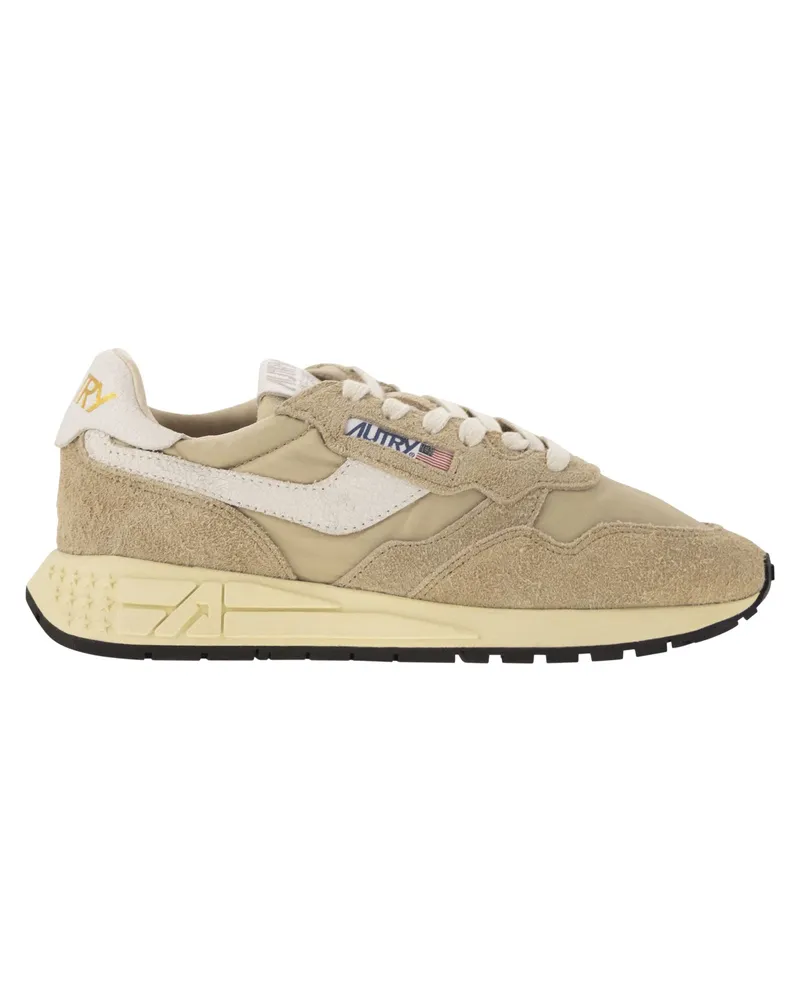 AUTRY Reelwind Wildleder und Technical Textile Trainer Beige