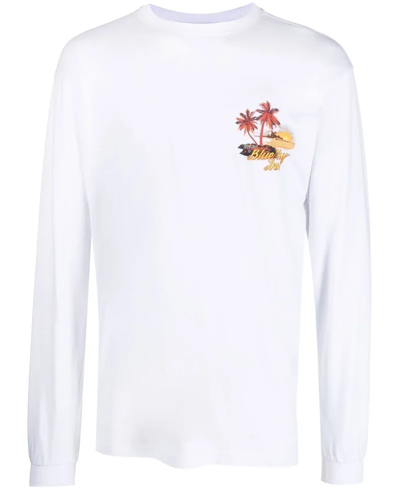 Blue Sky Inn Logo Langarm T -Shirt White