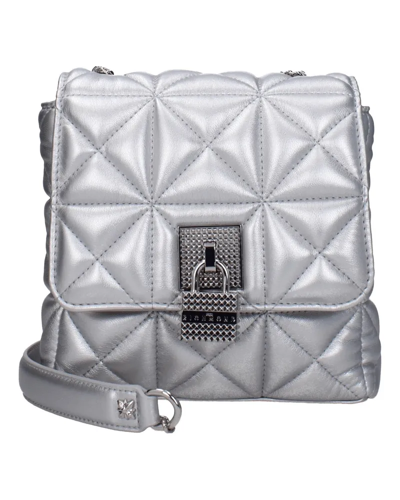 John Richmond Damens Umhängetasche Polyurethan Silber -