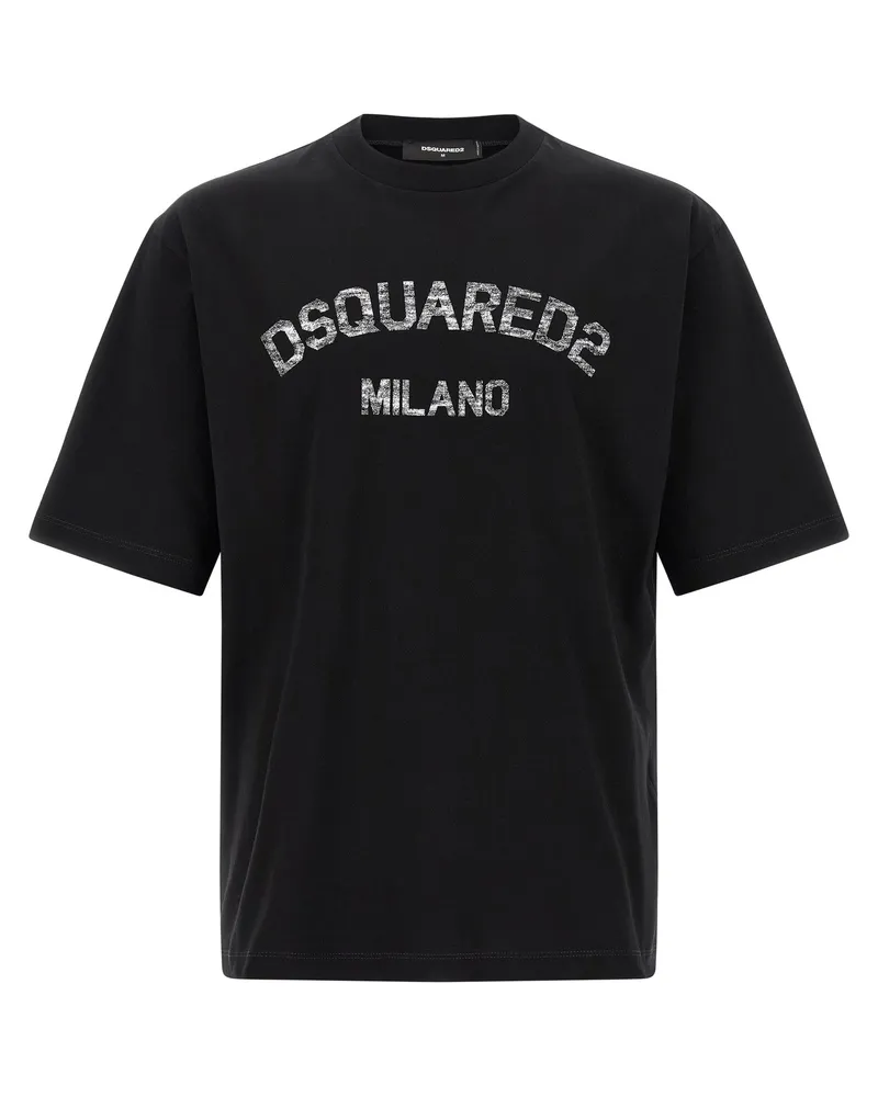 Dsquared2 verblasste Milano' T -Shirt Black