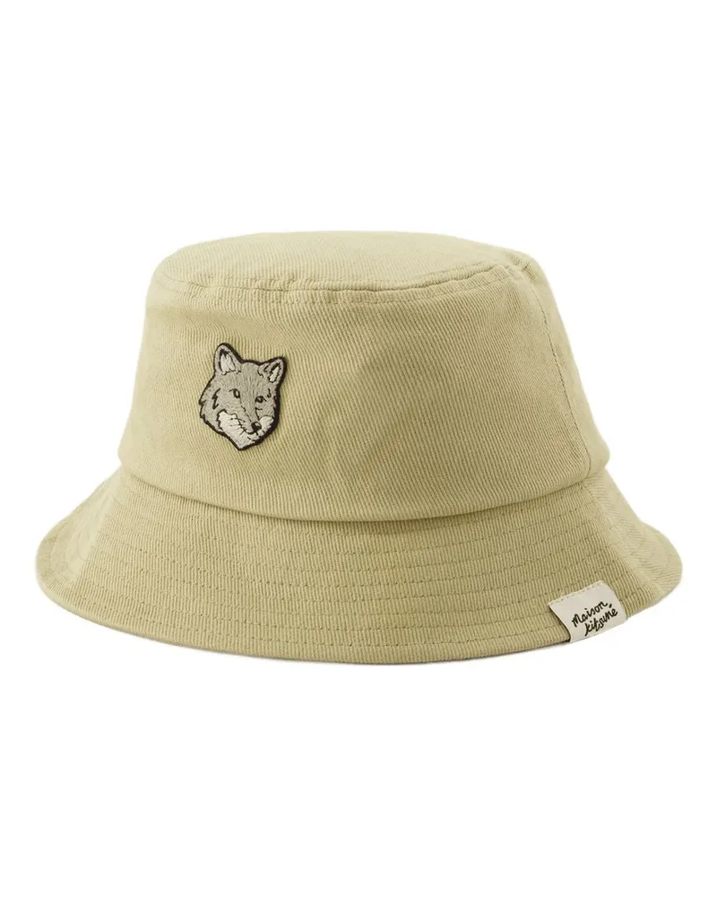 Kitsuné BOLD Fox Head Eimer Hut  Baumwoll Beige Beige
