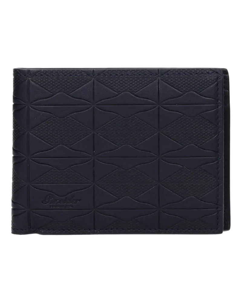 Pineider Herrens Blaue Lederbrieftasche -