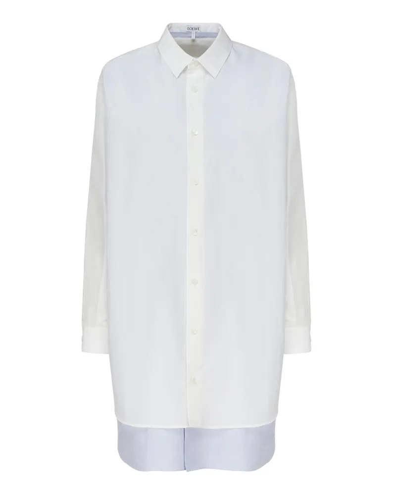 Loewe Doppelschicht -Hemdkleid White