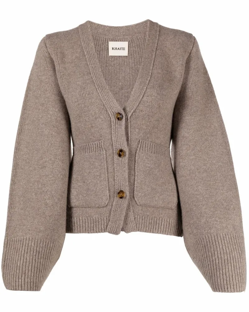 KHAITE Scarlet Cashmere Cardigan Beige