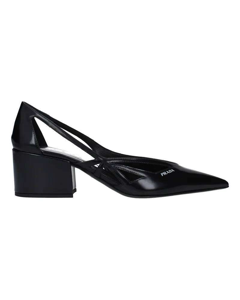 Prada Damens Ledersandalen Schwarz -