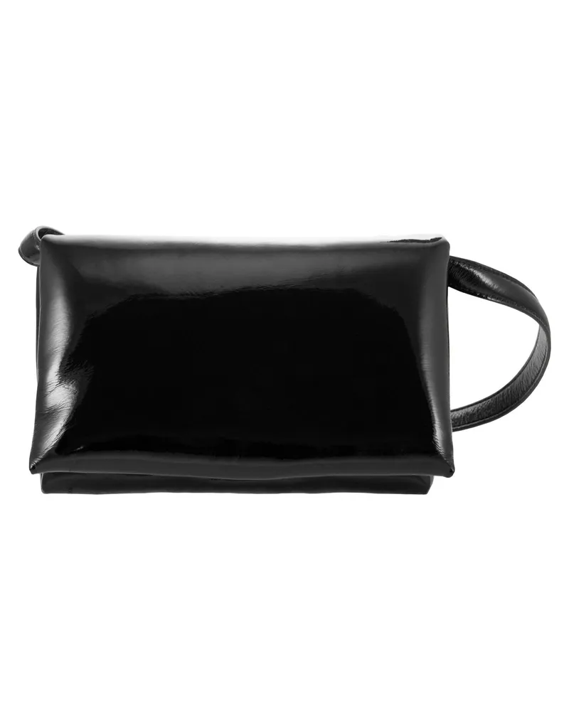 Marni Prisma Patent Leder Umhängetasche Schwarz