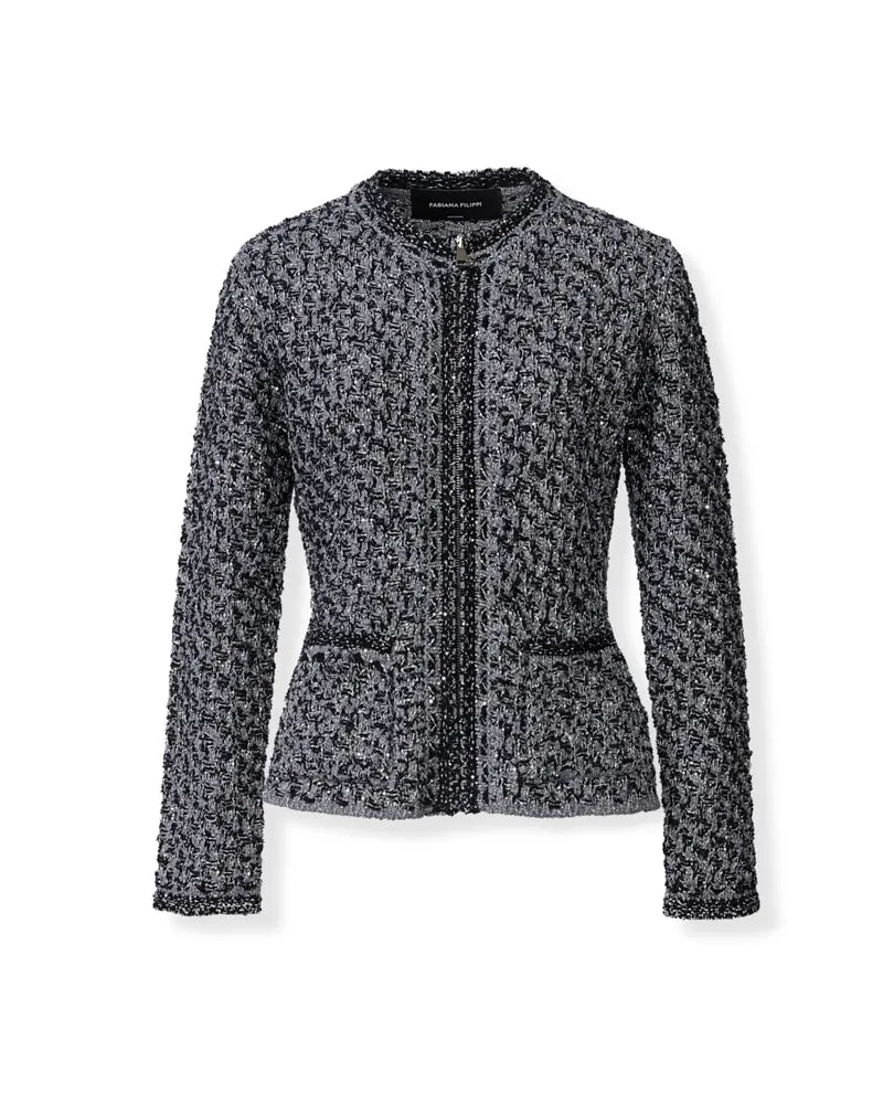 Fabiana Filippi Tweed-Jacke Blue
