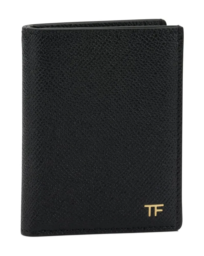 Tom Ford Klappkartenetui aus klein genarbtem Leder Black
