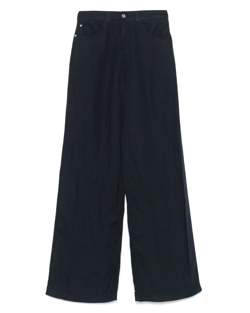Emporio Armani Wide Lein -Leinenhose Blue