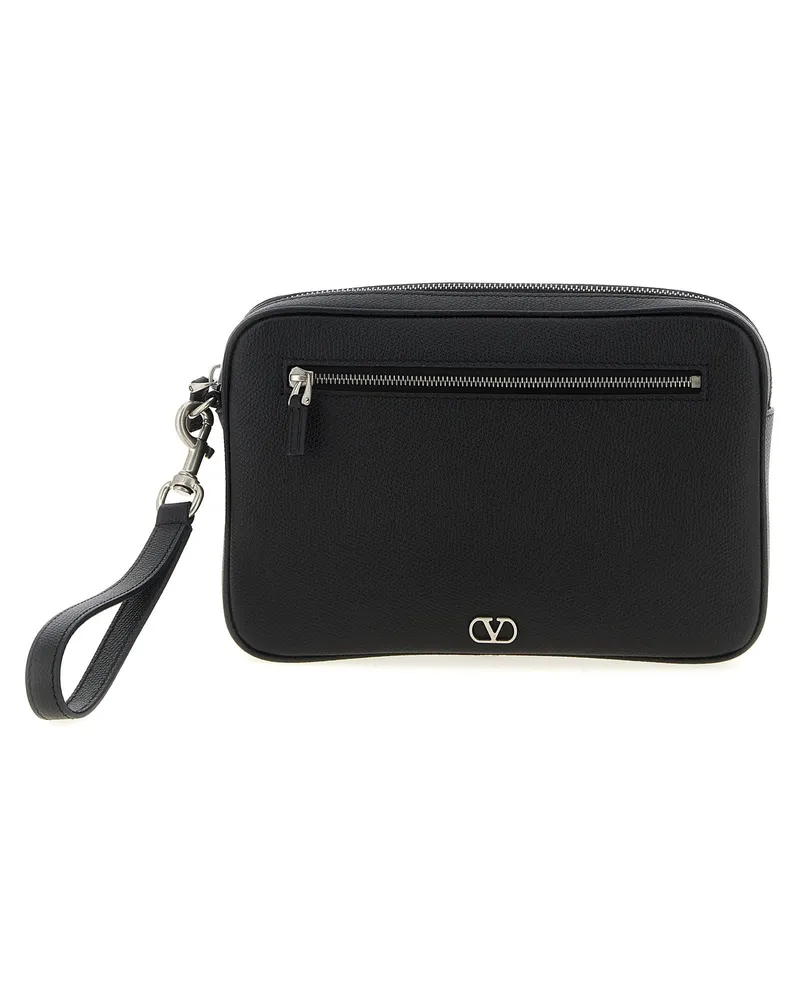 Valentino Garavani Valentino Garavani V Logo Signature Clutch -Tasche Black