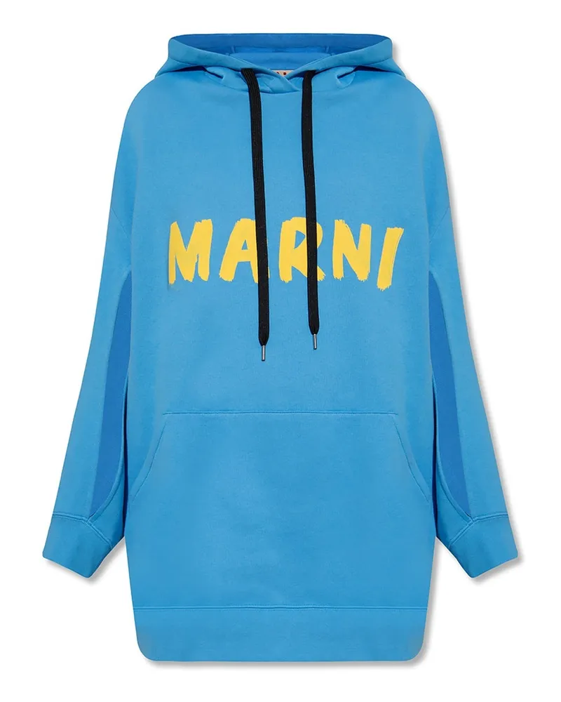 Marni übergroße Kapuzen -Sweatshirt Blau