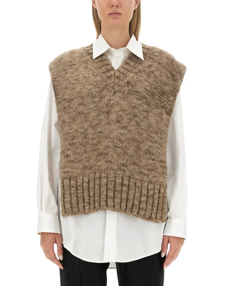 Maison Margiela Strickweste Brown