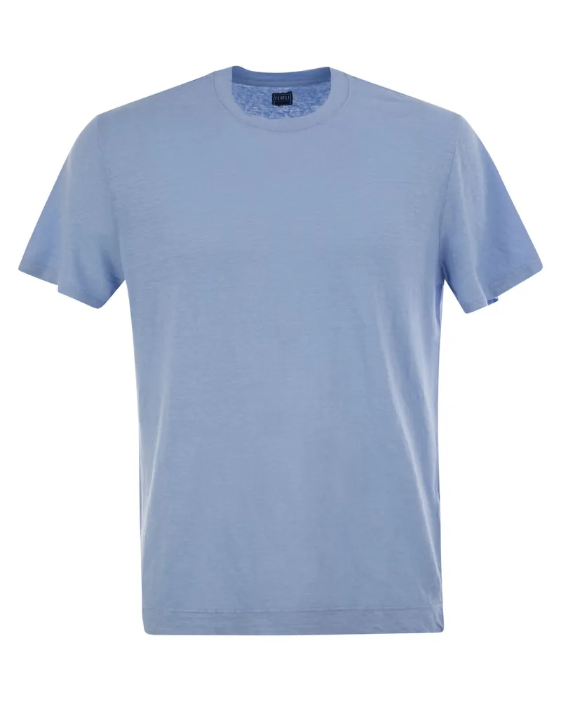 Fedeli Stretch Leinen kurzärmeliges T -Shirt Light