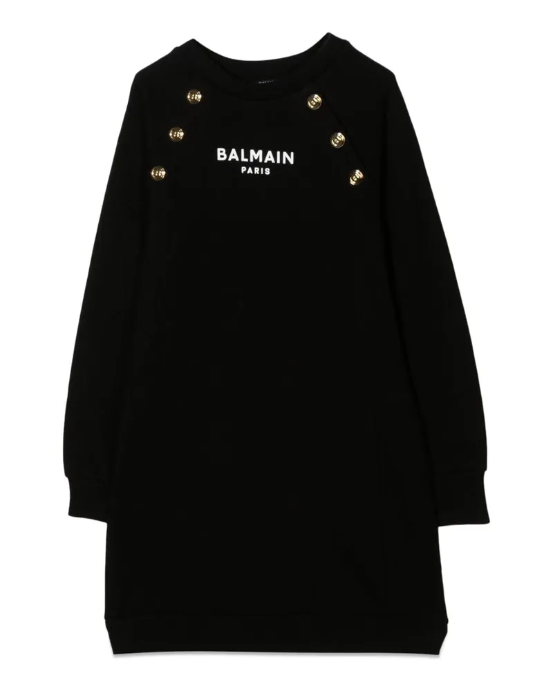 Balmain Goldknöpfe Kleid Black