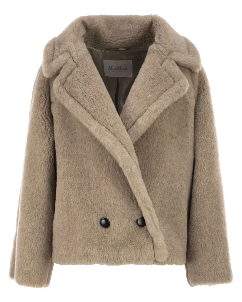 Max Mara Mxmcambusa Teddymantel aus Alpaka und Kaschmir Sand