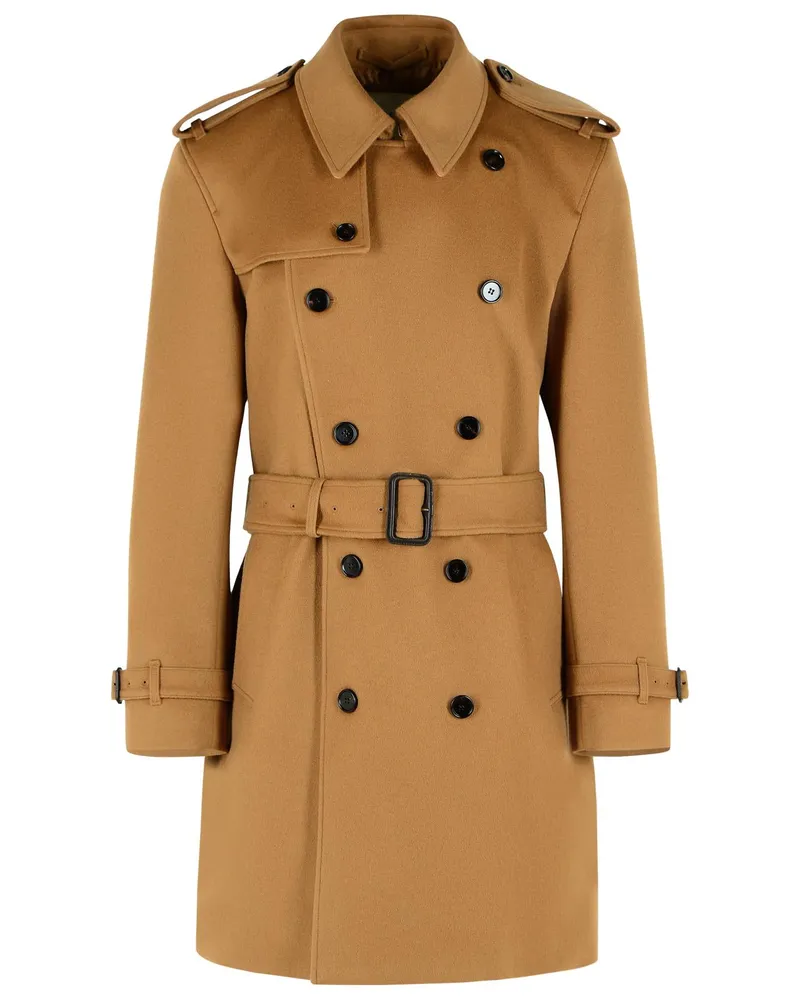 Burberry Mittelgroßer „Hastings“-Trenchcoat aus Kamelkaschmir Brown