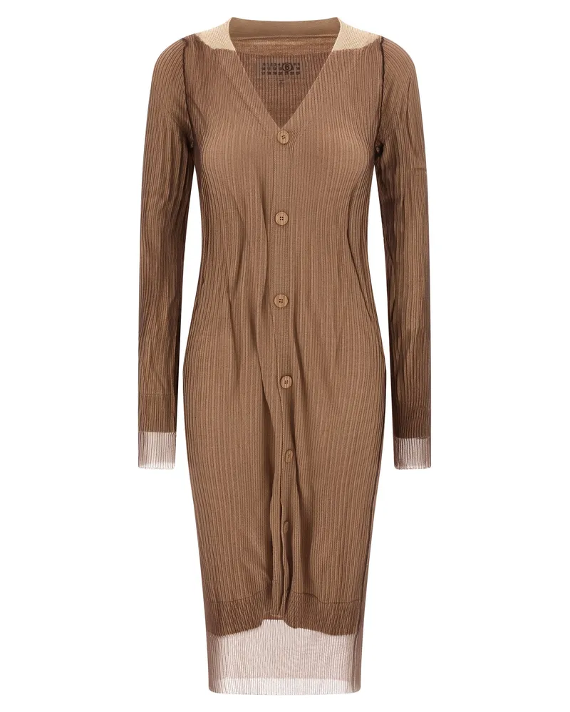 Maison Margiela Trapped“ doppellagiges Kleid Beige